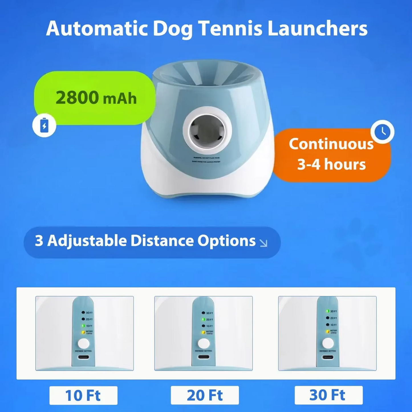 Automatic Dog Tennis Ball Launcher – Rechargeable Interactive Toy for Endless Fetch & Fun Play