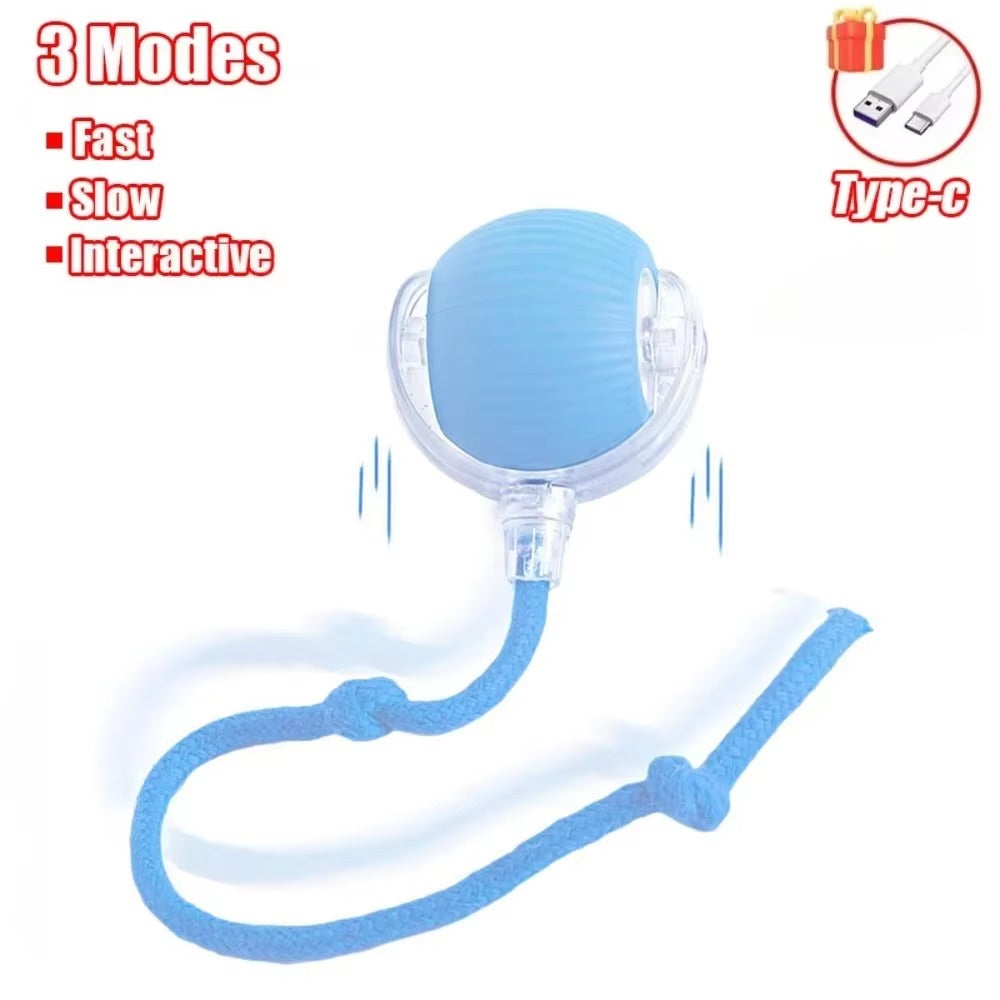 Pet Interactive Ball Toy Automatic Rolling Ball Faux Tail Rechargeable Smart