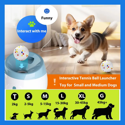 Automatic Dog Tennis Ball Launcher – Rechargeable Interactive Toy for Endless Fetch & Fun Play