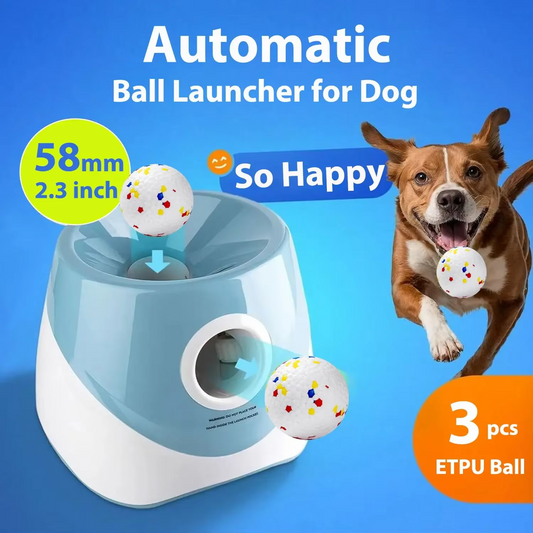 Automatic Dog Tennis Ball Launcher – Rechargeable Interactive Toy for Endless Fetch & Fun Play