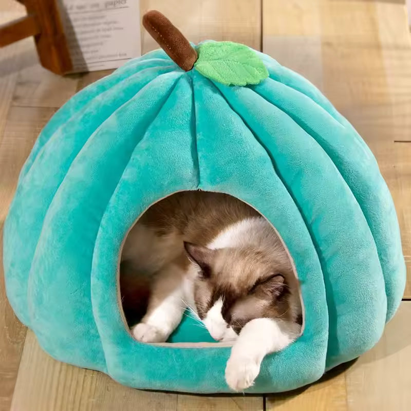 3D Pumpkin Pet House Semi-enclosed Removable Bottom Non-slip