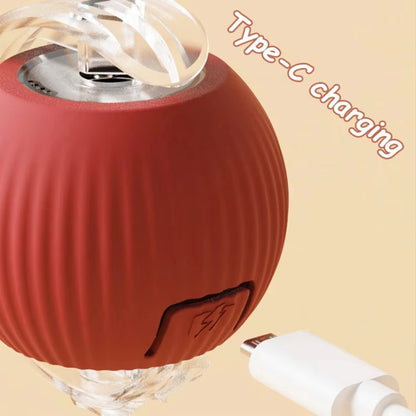 Pet Interactive Ball Toy Automatic Rolling Ball Faux Tail Rechargeable Smart