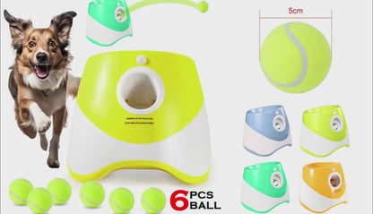 Automatic Dog Tennis Ball Launcher – Rechargeable Interactive Toy for Endless Fetch & Fun Play