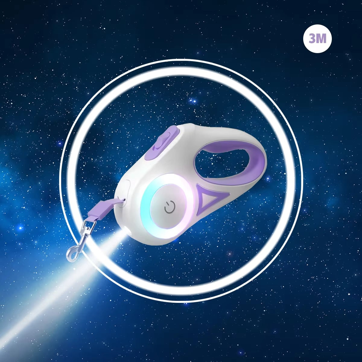LED Retractable Dog Leash with light