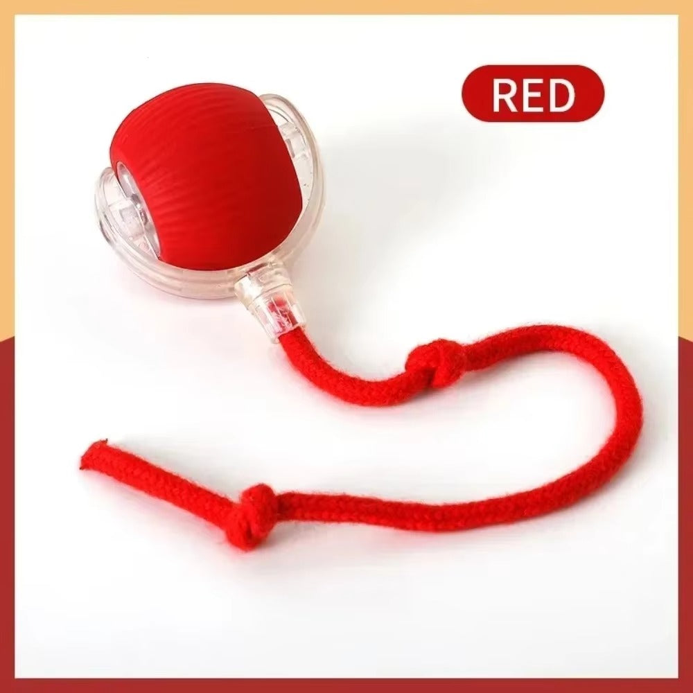 Pet Interactive Ball Toy Automatic Rolling Ball Faux Tail Rechargeable Smart