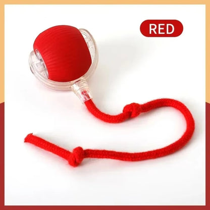 Pet Interactive Ball Toy Automatic Rolling Ball Faux Tail Rechargeable Smart