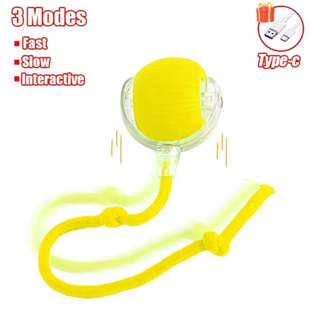 Pet Interactive Ball Toy Automatic Rolling Ball Faux Tail Rechargeable Smart